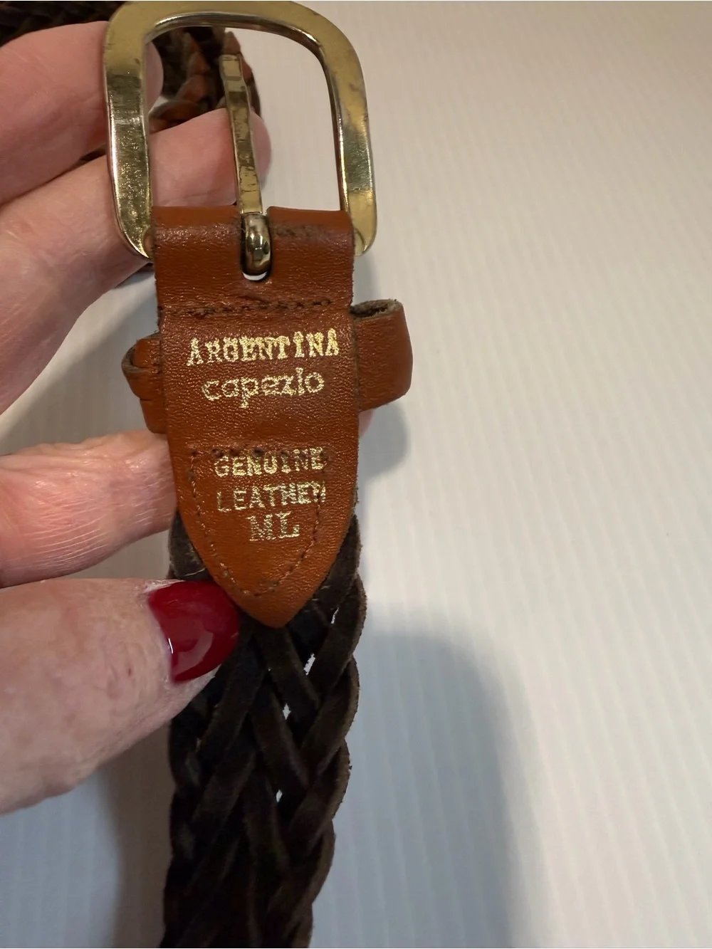 Vintage Capezio Argentina Brown Braided Leather Belt 90’s